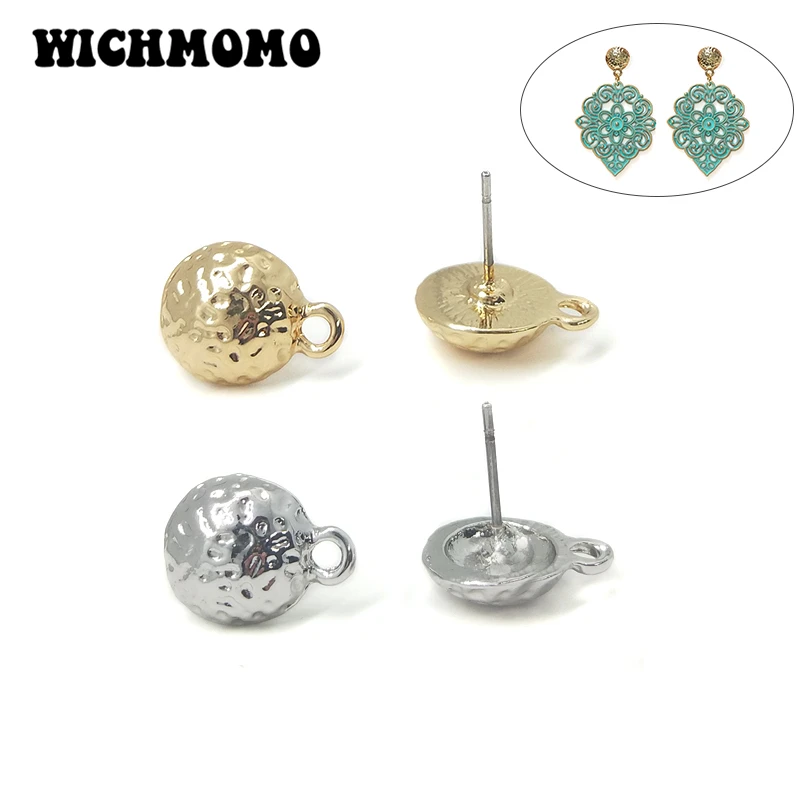 New Fashion 10mm 10pieces/bag Zinc Alloy Gold Semicircle Earring Base Connectors Linkers for DIY Earring Jewelry Accessories