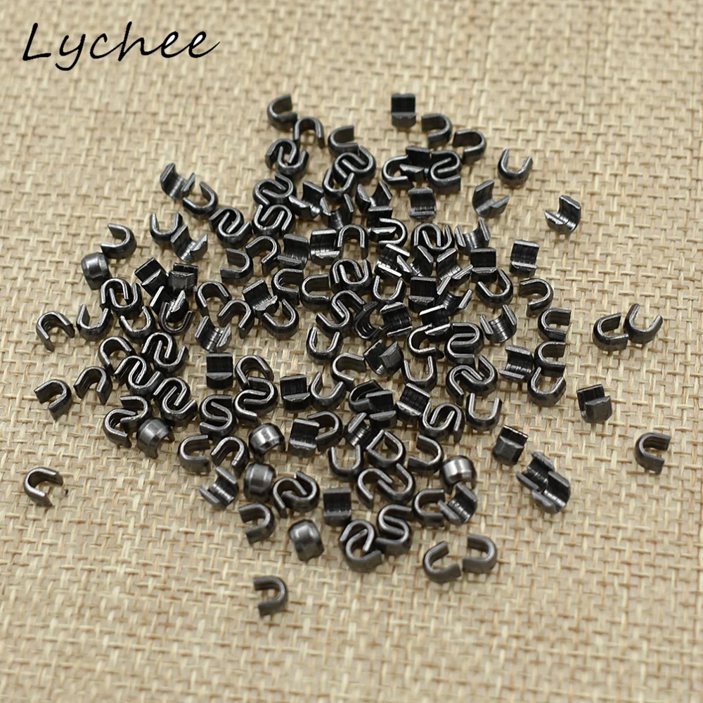 Lychee 150pcs 5# High Quality U Shaped Metal Zipper Up Stopper DIY Sewing Craft Clothes Pants Zipper Accessories