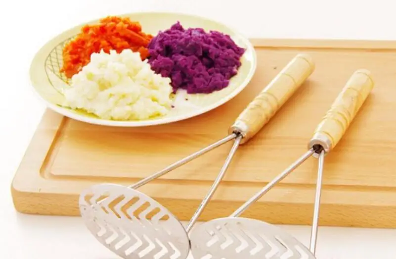 

20pcs Stainless Steel Potato Masher With Broad Mashing Plate for Smooth Mashed Potatoes Fruit Vegetable Tools Press Crusher