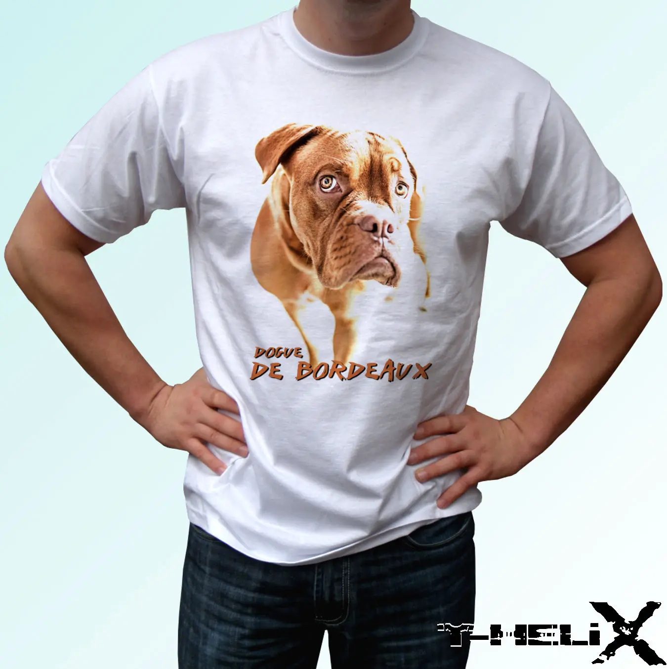 Printed T-Shirt Men Dogue De Bordeaux - Dog T Shirt Top Tee Design - Mens Womens Kids Baby Sizes O-Neck T Shirt