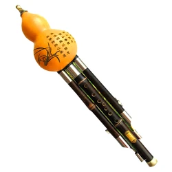 Cucurbit Hulusi Flute Natural Gourd and Bamboo Flauta Hulusi C/bB Key Musical Instrument Professional Detachable Flute Hulusi