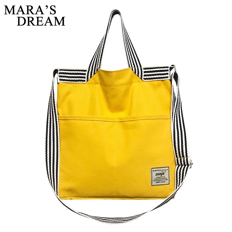 Mara\'s Dream 2021 Ladies Canvas Handbag New Striped Shoulder Canvas Bag Custom Fashion Casual Bag Shoulder Bag