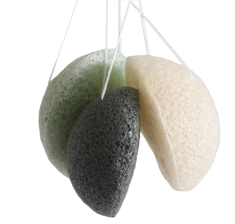 Sinland Konjac Sponge Facial Cleansing Sponge Natural Exfoliating Deep Pore Cleansing Pack of 3 Assorted Color