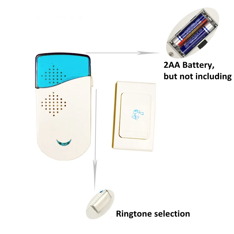 Security Alarm Intercom Doorbell Smart Home Door Alarm System Battery Wireless Chime Gate Alarm Doorbell Long Range Remote