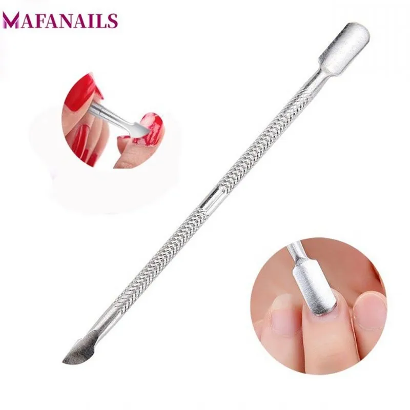 

1Pc Stainless Steel Cuticle Remover Dual-end Use Finger Dead Skin Pusher Nail Pusher Cuticle Manicure Nail Care Tool TRP-18#