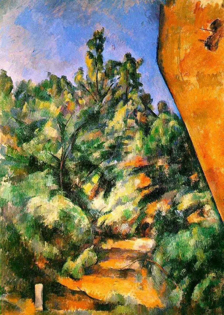Handmade Oil Painting Reproduction on linen canvas,bibemus-the-red-rock-1897 paul Cezanne,landscape oil painting