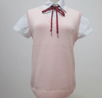 lolita Kawaii anime Cosplay sweater cute Japanese school uniform Solid Vest V-neck Knitting sleeveless sweater XS-XL