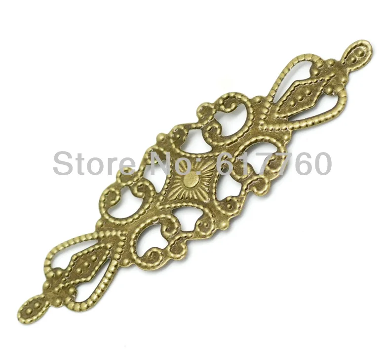 

Free shipping-100Pcs Antique Bronze Filigree Wraps Connectors Embellishments Jewelry Findings DIY 6.5x2cm(2-1/2"x3/4") J0621