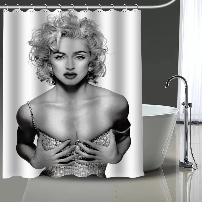 Tenda da doccia di alta qualità con stampa Madonna tende impermeabili decorazioni per il bagno con ganci personalizza la tua immagine più dimensioni