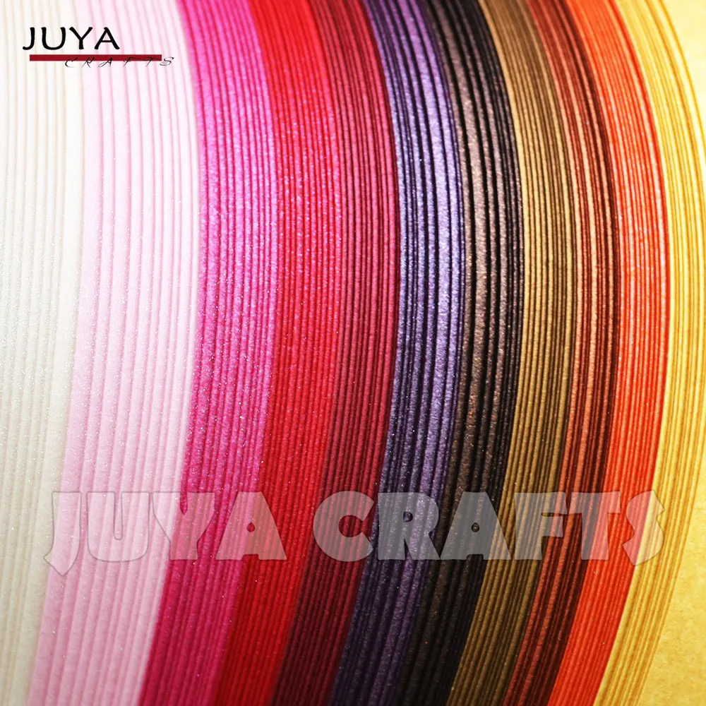 Juya Metallic Paper Quilling 24 Mixed Colors Set 2/3/5/7/10mm width Available, double side paper stripshining