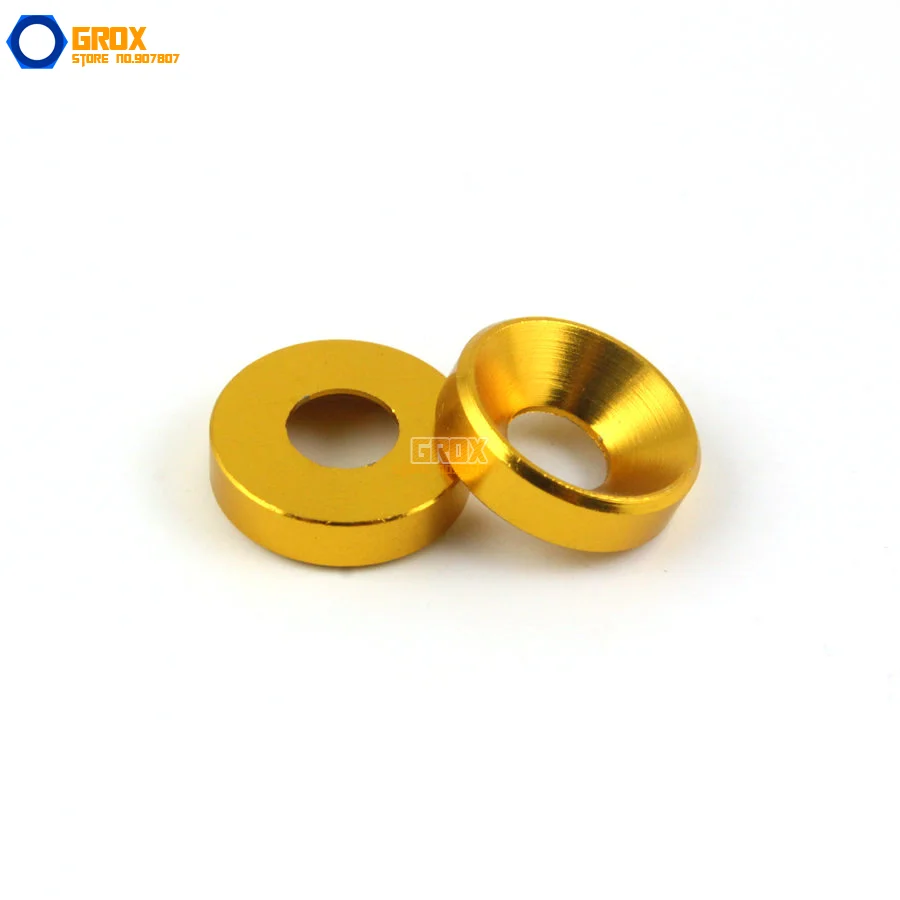 30 Pezzi M3 Rondella In Alluminio Oro Svasata A Testa Piatta Vite Rondella