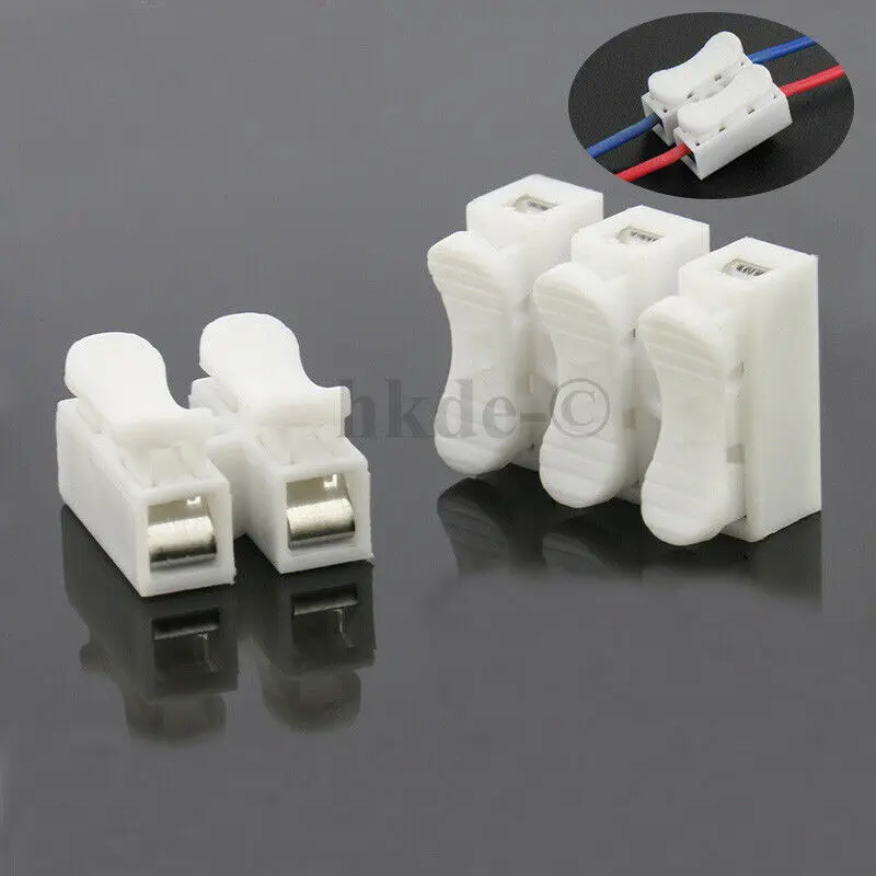 5/10/20PCS 2Pin/3Pin Quick Splice Lock Wire Connectors Self-locking Terminals Press Type Quick Terminal