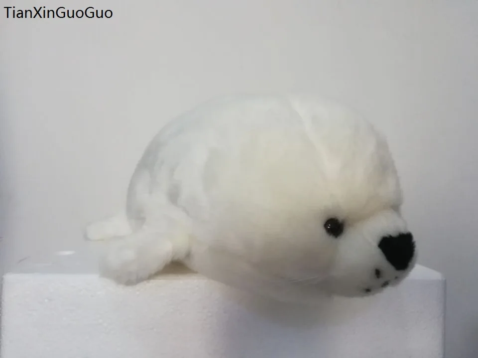 

large 48cm lovely prone white seal plush toy soft doll throw pillow birthday gift w2103