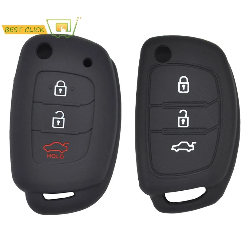 Silicone caso chave do carro para hyundai elantra tucson i40 i20 i10 ix35 ix45 creta santa fe H-1 capa keyless remoto fob 3 botão