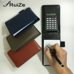 RuiZe Multifunction A7 Small Pockte Notebook Portable Notepad Office Business Planner Leather Cover Note Book with calculator