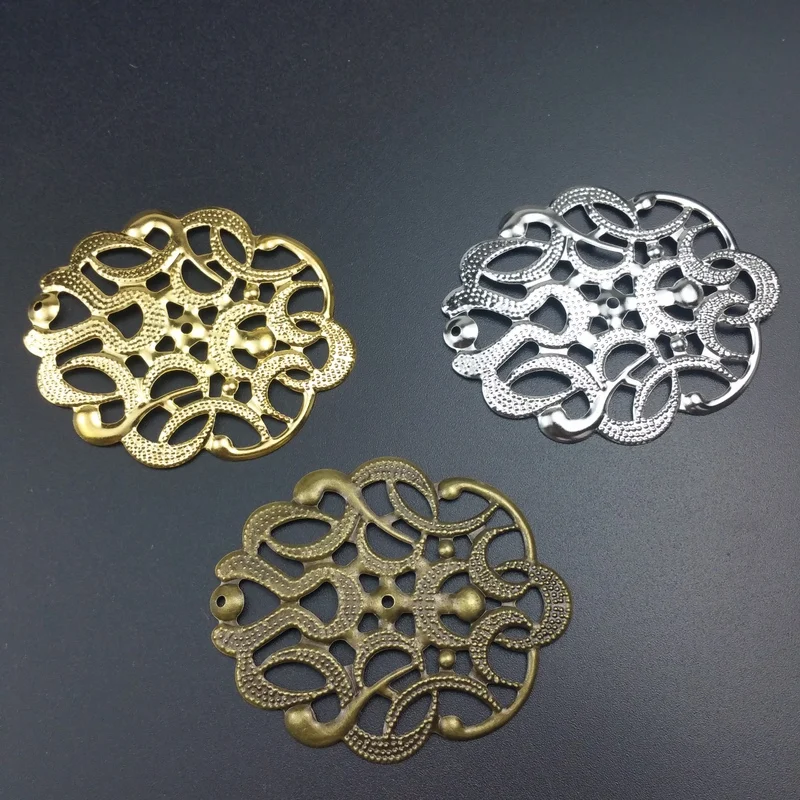 

20Pcs/lot 46x57mm Filigree Wraps Connectors Embellishments Findings Filigree Flower Wraps Connectors For DIY Jewelry Making