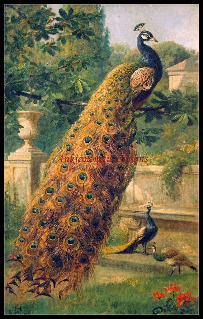 

Needlework for embroidery DIY French DMC High Quality - Counted Cross Stitch Kits 14 ct Oil painting - Peacocks in the Park