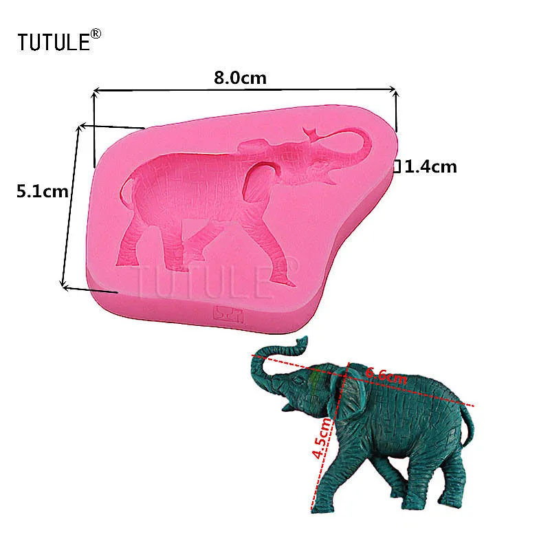 Gadgets - Elephant Flexible Silicone Mold for Polymer Clay Resin Soap Wax Plaster Paper, Metal Cabochons, Jewelry-Mold