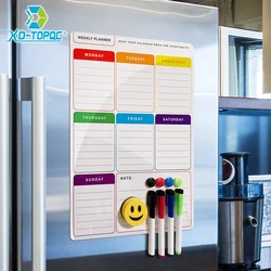 Magnetic Whiteboard Planner for Notes, Dry Wipe, Plano Semanal, Geladeira, Desenho Flexível, Quadro de Mensagens, Novo, A3