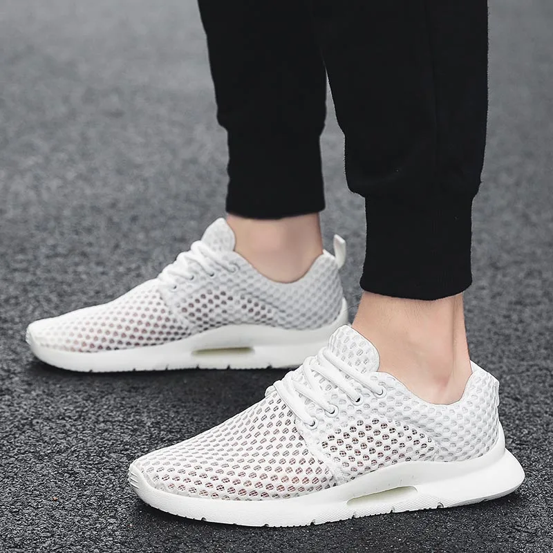 2020 New Mesh Mens Shoes Casual Breathable Sneakers Men Summer White Tenis Masculino Hombre Man Black Flat Erkek Sport Ayakkabi