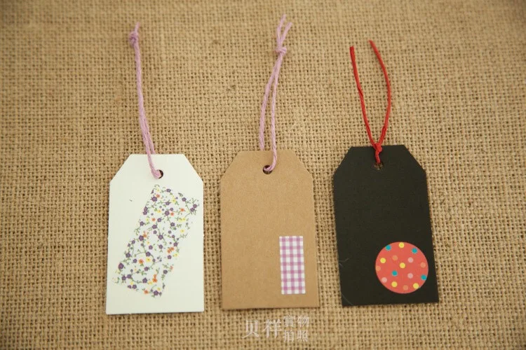 DHL 4*7cm 3 Colors Kraft Paper Blank Price Gift Favor Hang Tags Marked Blank Card Hand Draw Tag Table Number Party Card Labels