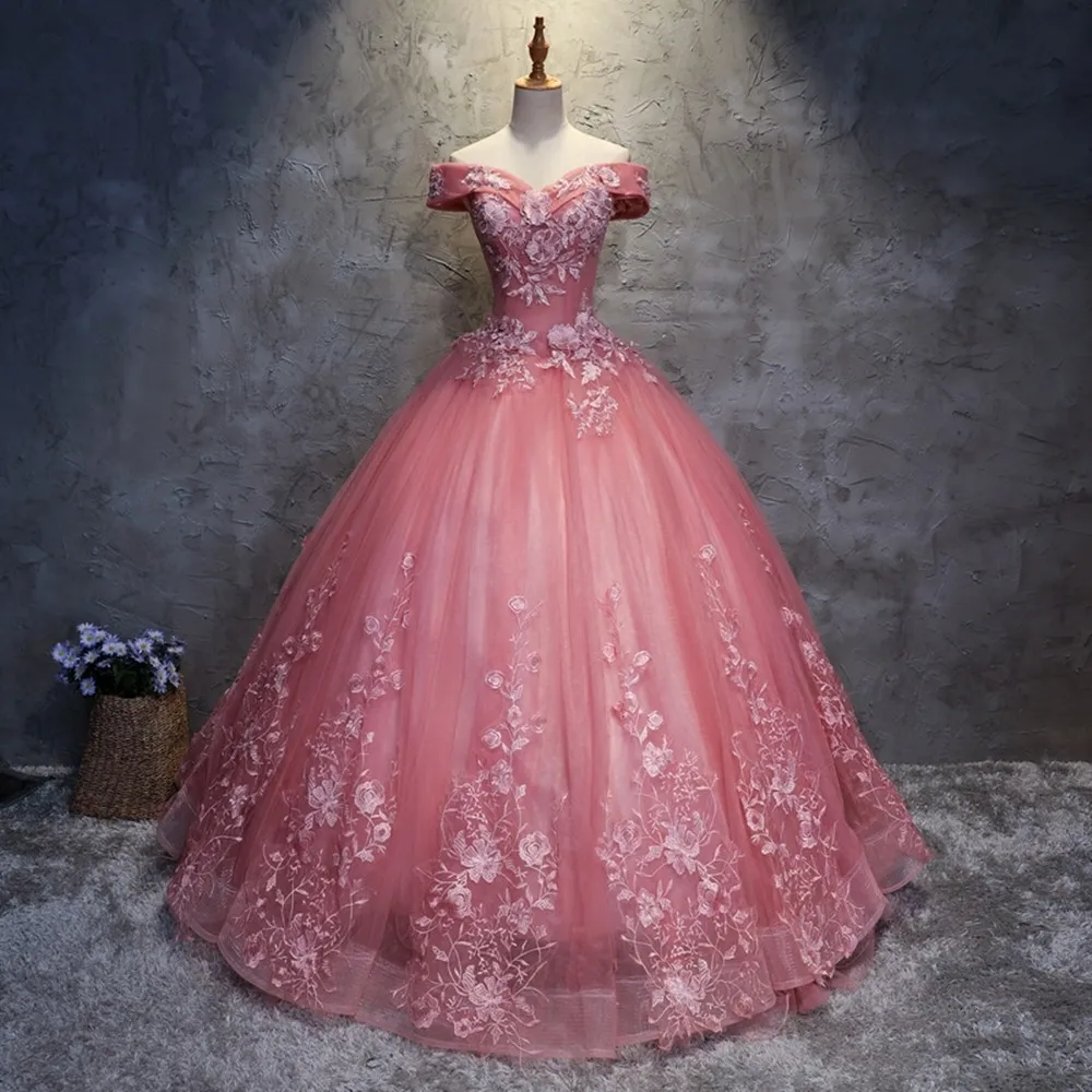 Gardlilac Off the Shoulder Quinceanera sukienki różowe ozdobione koralikami koronkowe aplikacje suknie balowe formalna impreza słodka 16 Aline długa sukienka