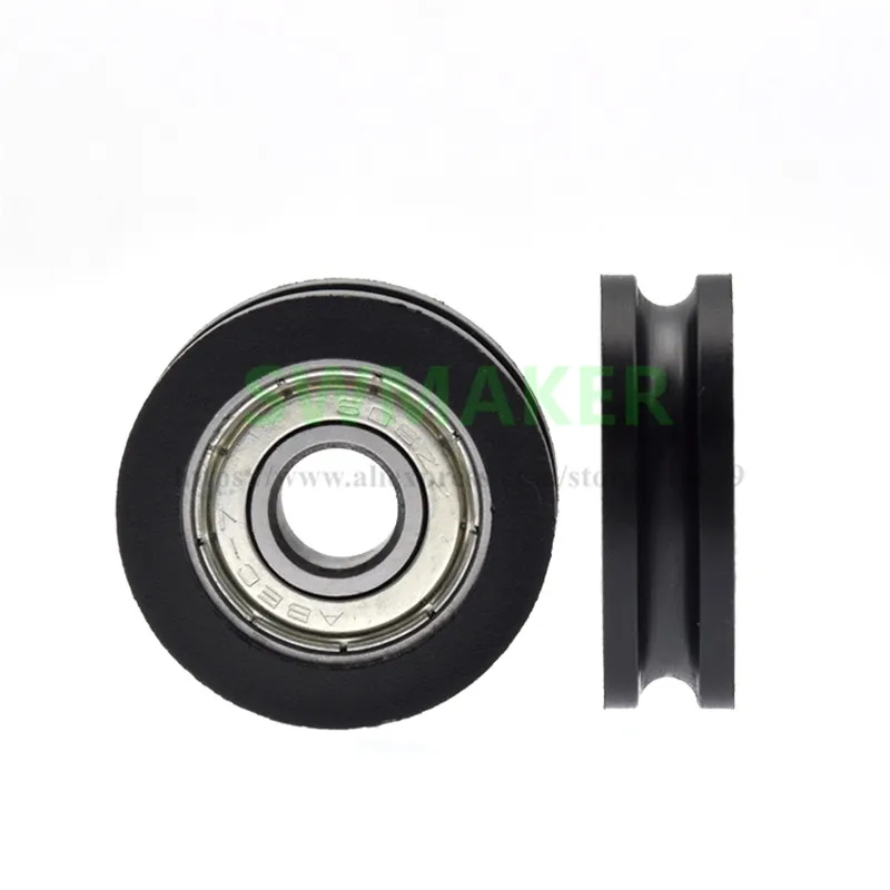 1pcs 8*29.5*9cm 608 bearing pulley, U groove wheel, nylon plastic wheel, 4mm guide wheel