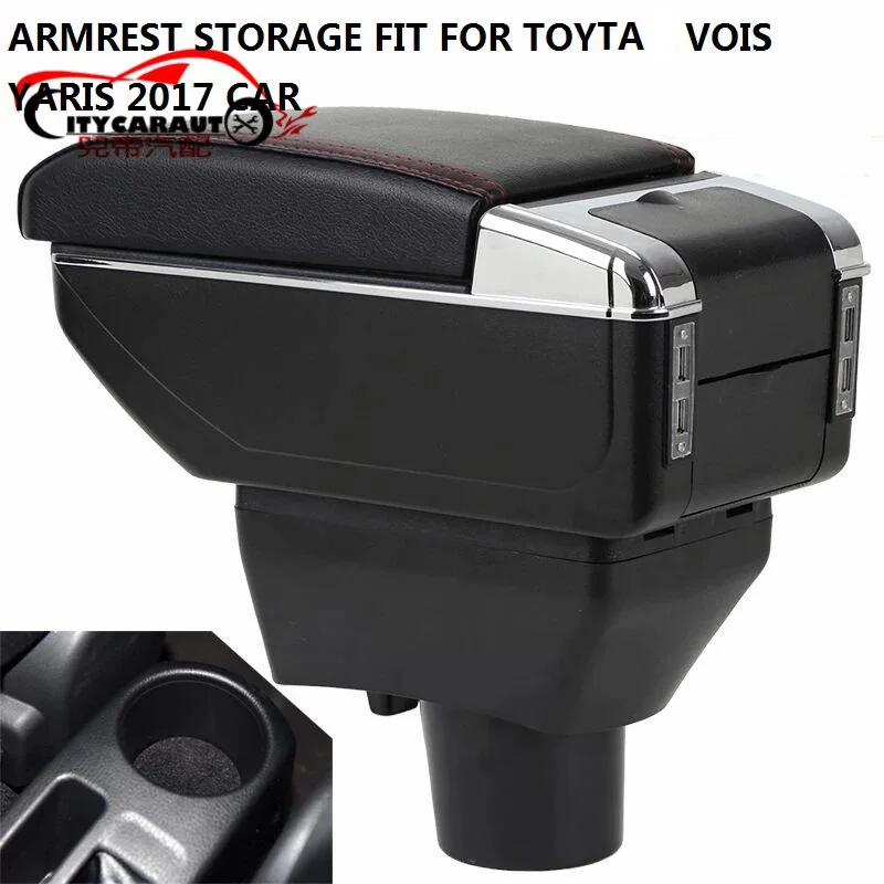 

CITYCARAUTO BIGGEST SPACE+LUXURY+USB Car armrest box central Storage content box with cup holder USB FIT FOR Toyta vois YARIS