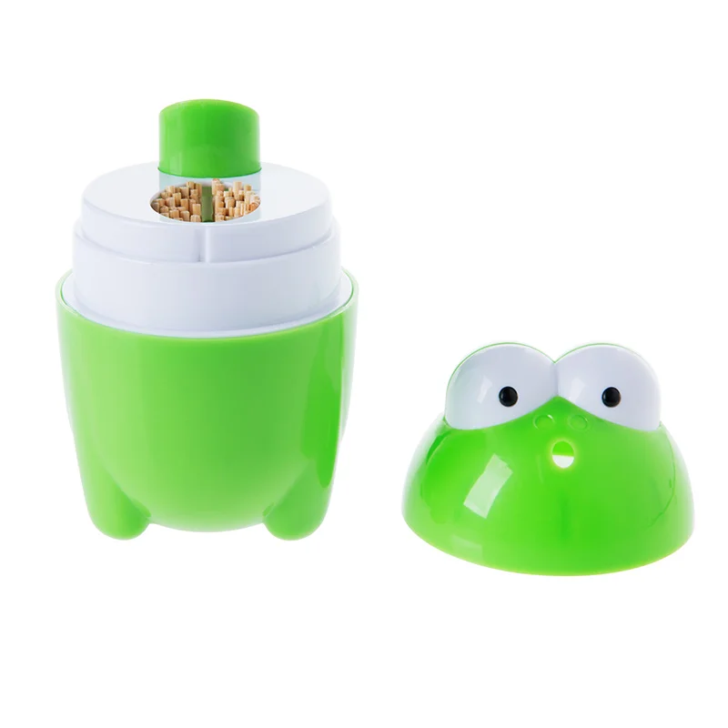 Home Press Automatic Toothpick Container Cute Cartoon frog Toothpicks holder Creative Toothpick Box Automatic Toothpick Holder