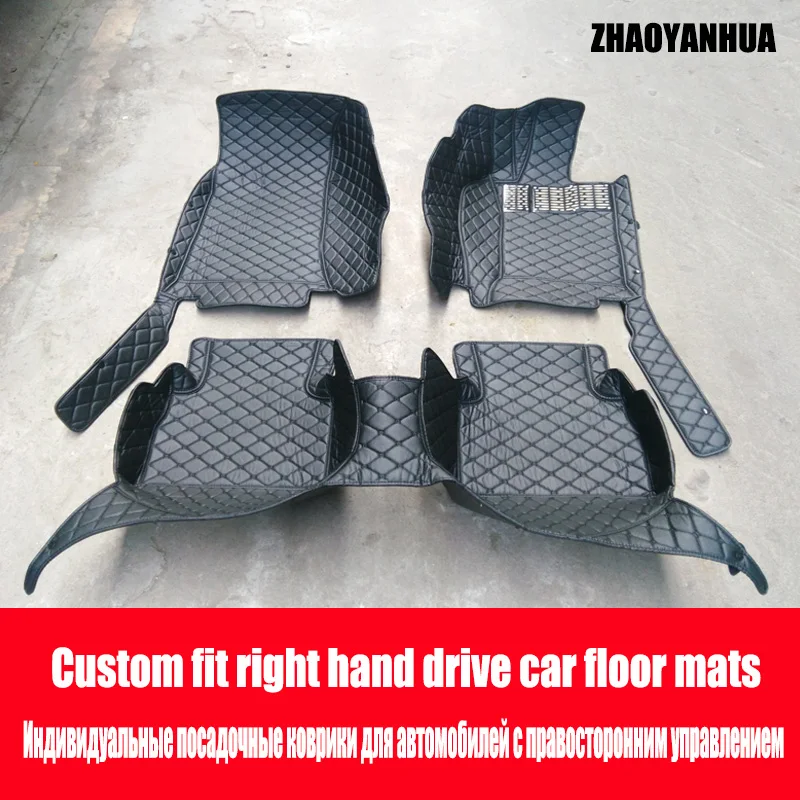 ZHAOYANHUA Right hand drive car car floor mats Case for Toyota Camry Corolla RAV4 Mark X Crown Verso Cruiser car-styling leather