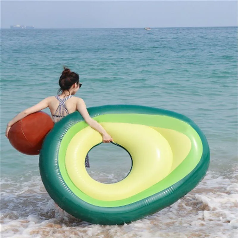 Inflatable Avocado Pool Floating Row Summer Beach Swimming Raft Toy Water Sports Air Cushion For Kids Adults High Quality