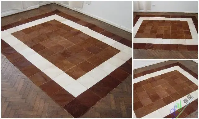 

2018 free shipping Factory made 100% natural cow pelage handmade cow leather mats