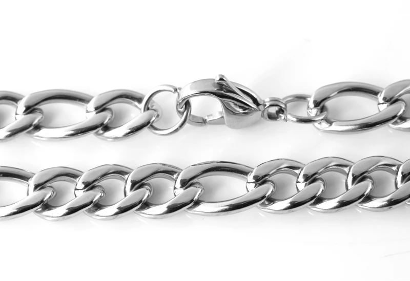 10pcs lot  Stainless Steel NK Figaro Chain Necklace for Mens Jewelry 7mm 24''
