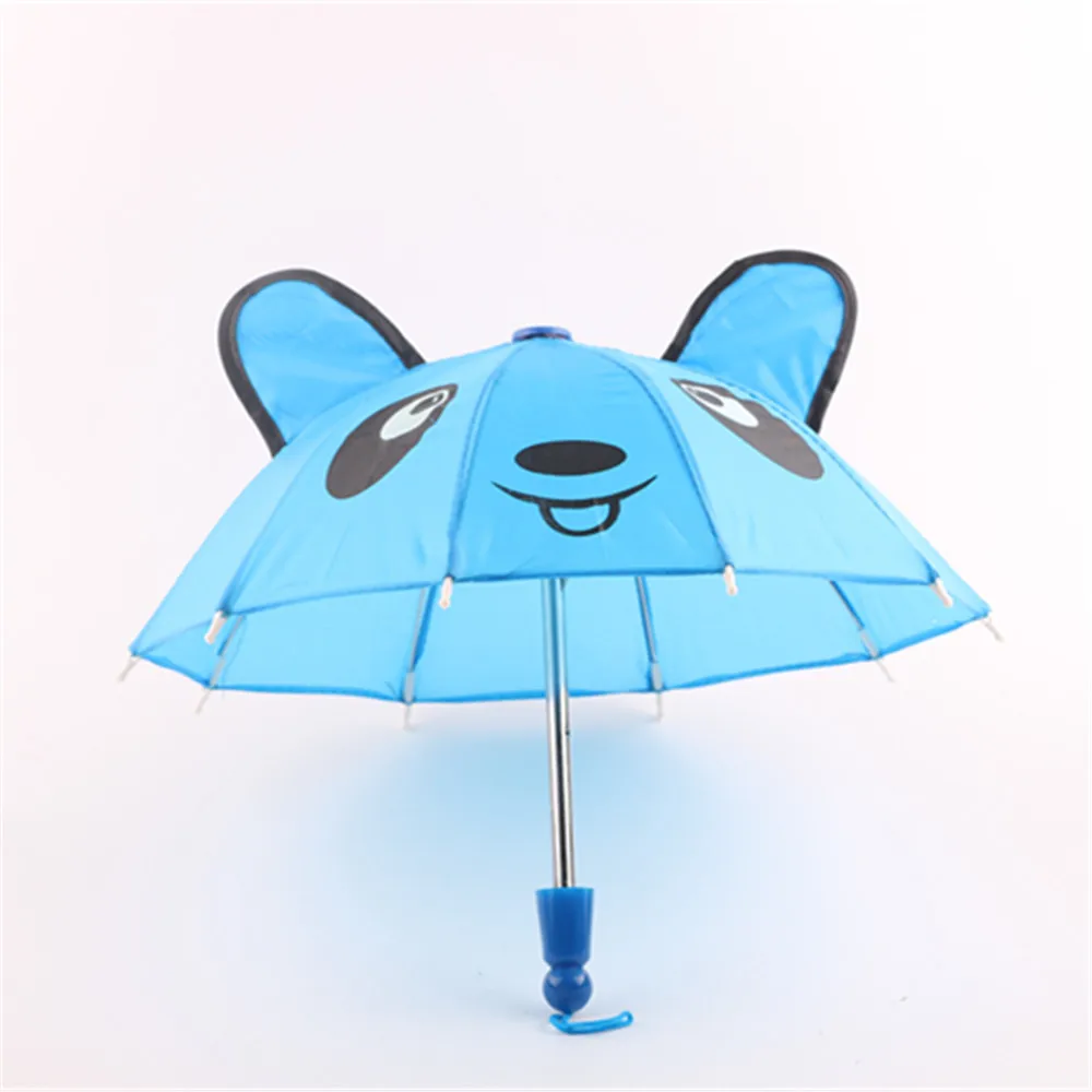 Bunny Ear Print Umbrella For 18 Inch American&43Cm Baby New Born Doll Our Generation , For Baby Birthday Festival Gift