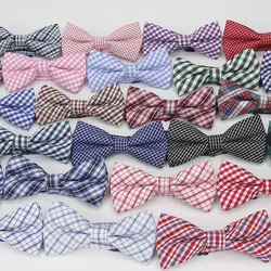 36Colors Brand New Style Plaid Kid Bowtie Cotton Children Bowties Baby Kid Classical Pet Dog Cat Striped Butterfly Child Bow tie