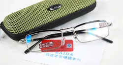 Classic Men Titanium Alloy Blue Coated Lenses Business Double Bridge Reading Glasses +4.5 +5 +5.5 +6 +6.5 +7 +7.5 +8 to +12