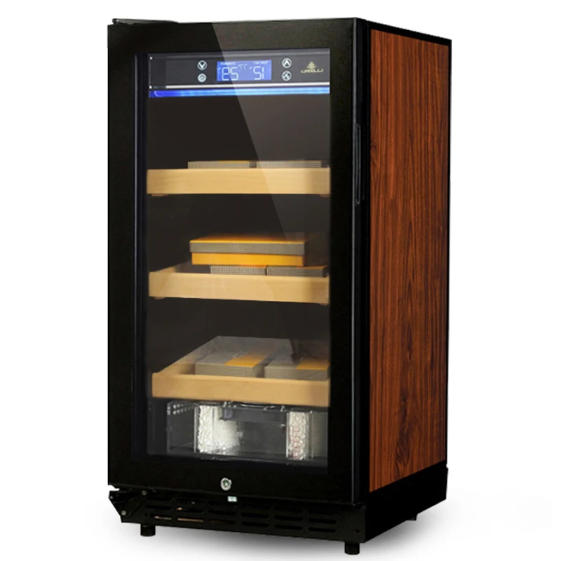 Cigar Cabinet Freezer Constant Temperature Wine Tea Humidor Three-Layer Parquet Luxury Cigar Storage Cabinet Fridge