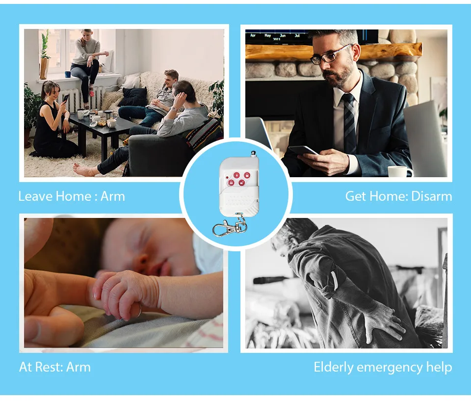 Wireless Remote Controller für Alarm System mit 433MHz Freies Verschiffen