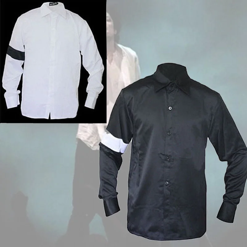 Details About MJ In Memory of Michael Jackson Classic Black and White Shirt Glove Costume