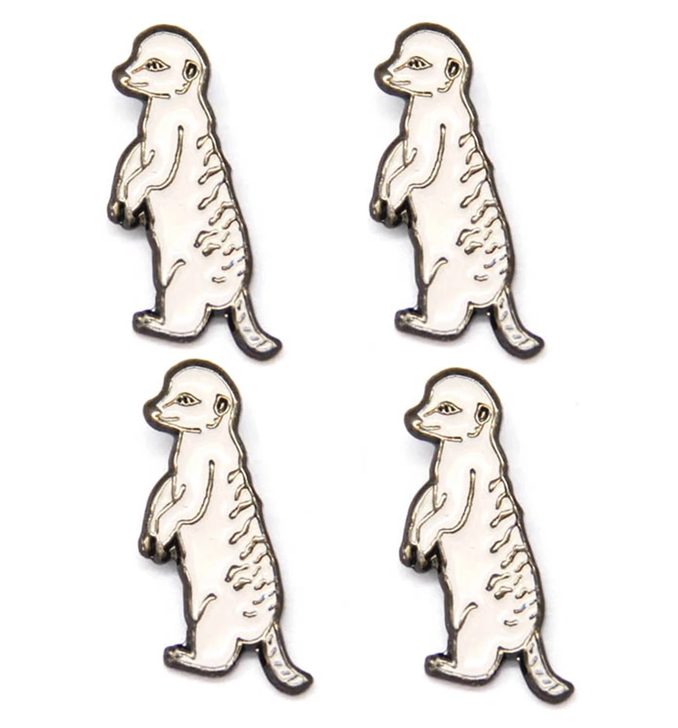 Lots 5pcs Meerkat Lapel / Hat / Tie Pin Badge Animal Brooch - suricate Suricata suricatta Fans Gifts Jewelry 2 X 0.7 CM