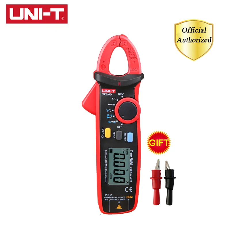 

Цифровой мини-зажим UNI-T UT210D, измеритель сопротивления, емкости и температуры, с автоматическим выбором диапазона, мультиметр напряжения постоянного и переменного тока