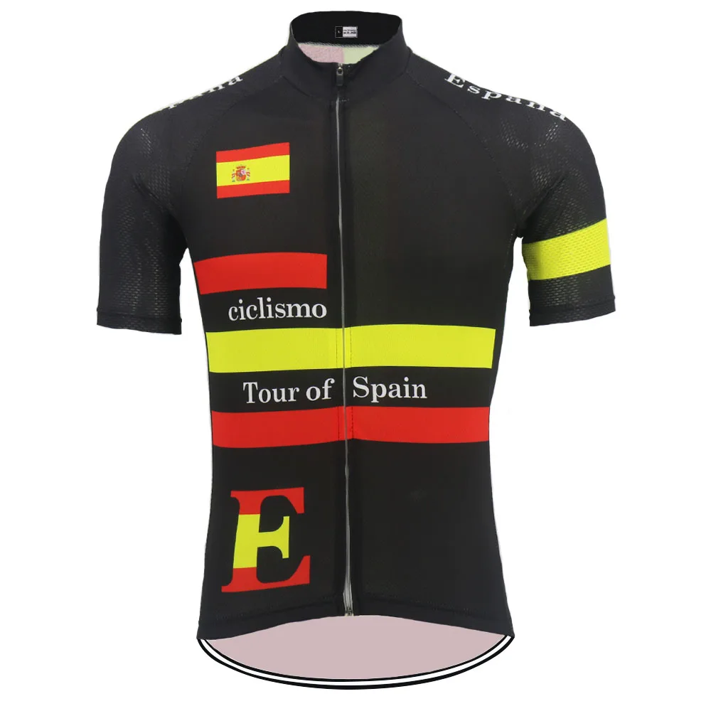 Spanish Men's Cycling Jersey Summer Short-Sleeved Bicycle Clothes Breathable Mountain Bike Sportswear Triathlon Custom Spain