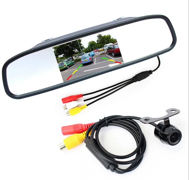 

HD Video Auto Parking Monitor Butterfly Design CCD Car Rear View Camera With 4.3 inch Car Reverse Mirror Monitor