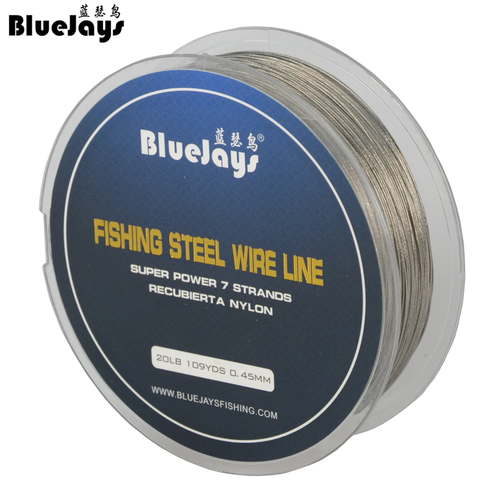 100M 1*7 Strands Stainless Steel Wire Fishing line Wire Trace with Coating Wire Leader Coating Jigging Wire Lead Fish Line Soft