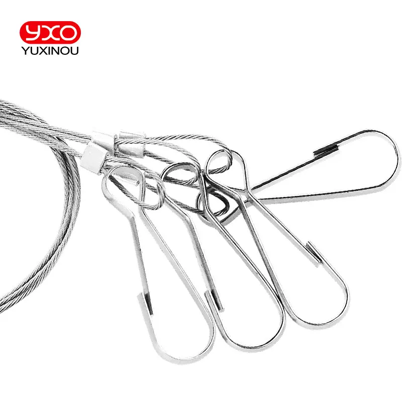 Kit de suspensão leve em aço inoxidável, Hang Rope Hook, Cabo de aço galvanizado, Luzes suspensas, Crescer luminárias, 10, 15kg, 22, 33lbs