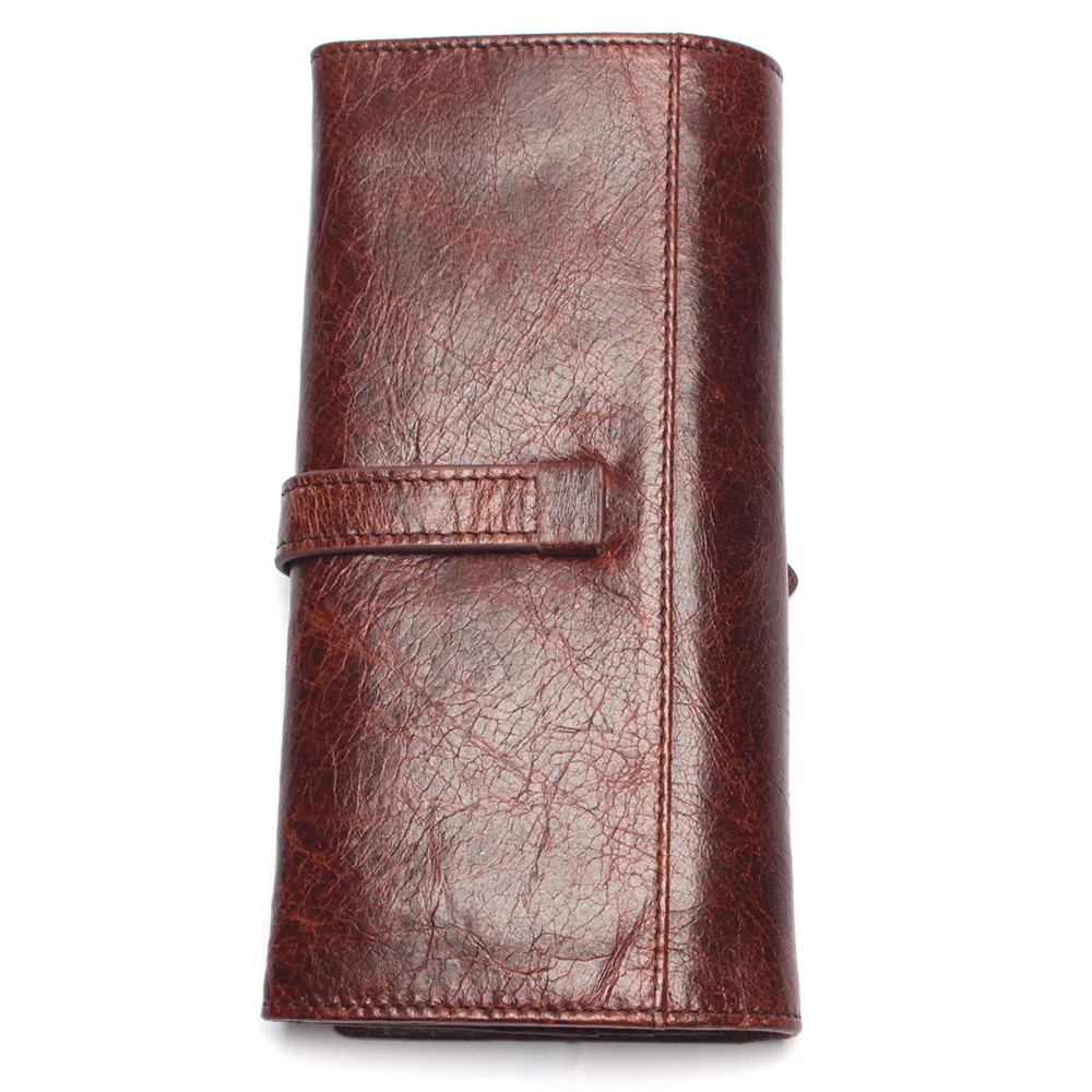 New Luxury Brand 100% Top Genuine Cowhide Leather High Quality Men Long Wallet Coin Purse Vintage Designer Male Carteira Wallets