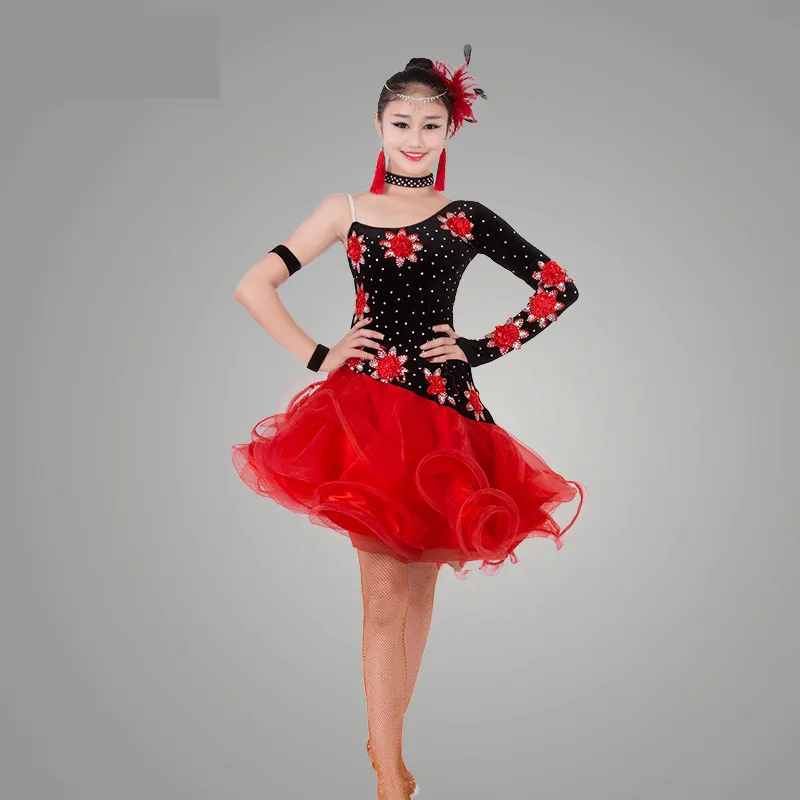 Adult/Children Latin Dance Dress Women Girls/Lady Cha Cha/Rumba/Samba/Tango/Ballroom Dance Skirt Vestido De Baile Latino