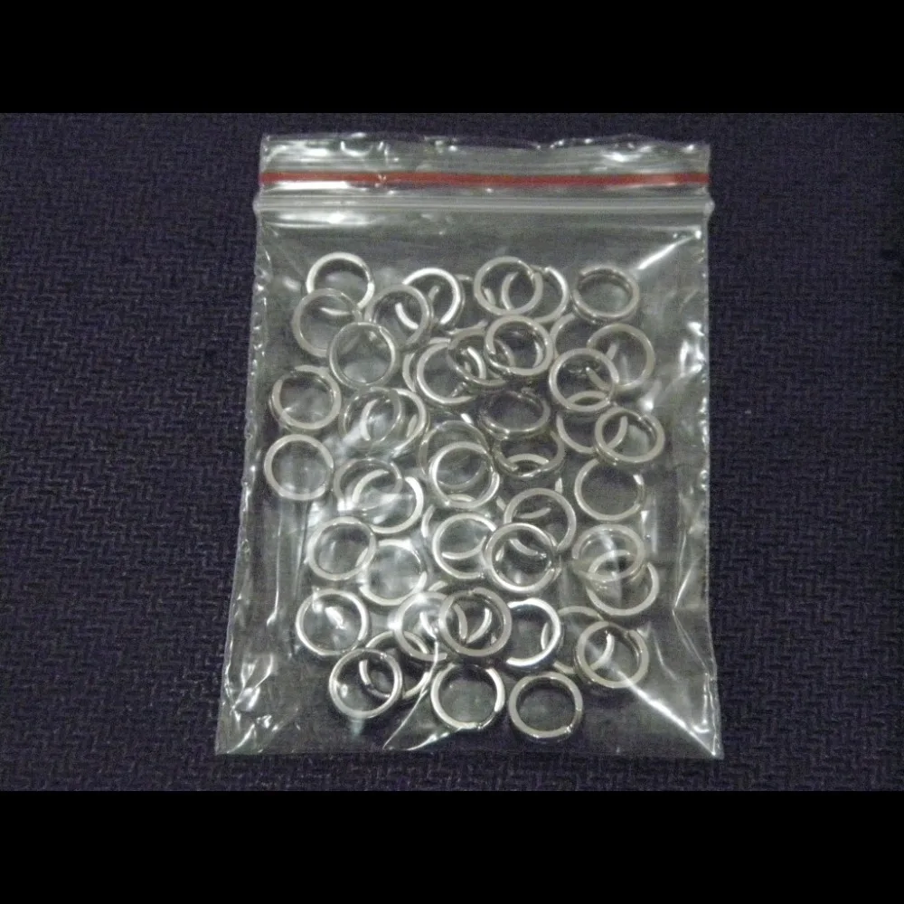 6mm 8mm 50 pcs Stainless Split Rings for Lures Crankbait Hard Bait 50 per Pack Good For Saltwater 10KG/18KG Test UPRB