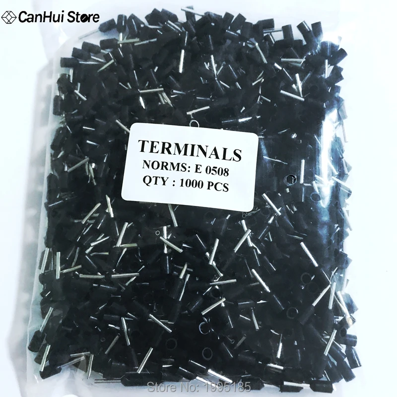 100pcs E0508 Tubular Wire Cold Pressure Connector Electrical Terminals Cable Crimps Wire Ferrules For 0.5mm2, 22 AWG Wire VE0508