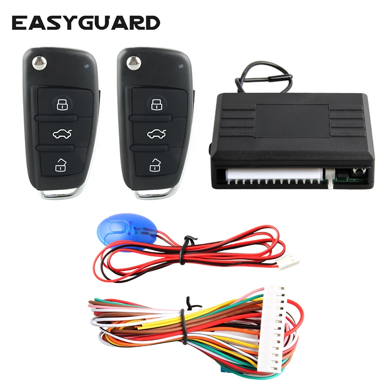 EASYGUARD quality car keyless entry system with remote lock unlock remote trunk release central door lock locking DC12V